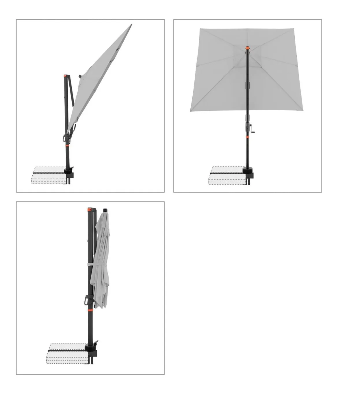 Doppler Ampelschirm myZone AX, quadratisch, ca. B210/T210 cm