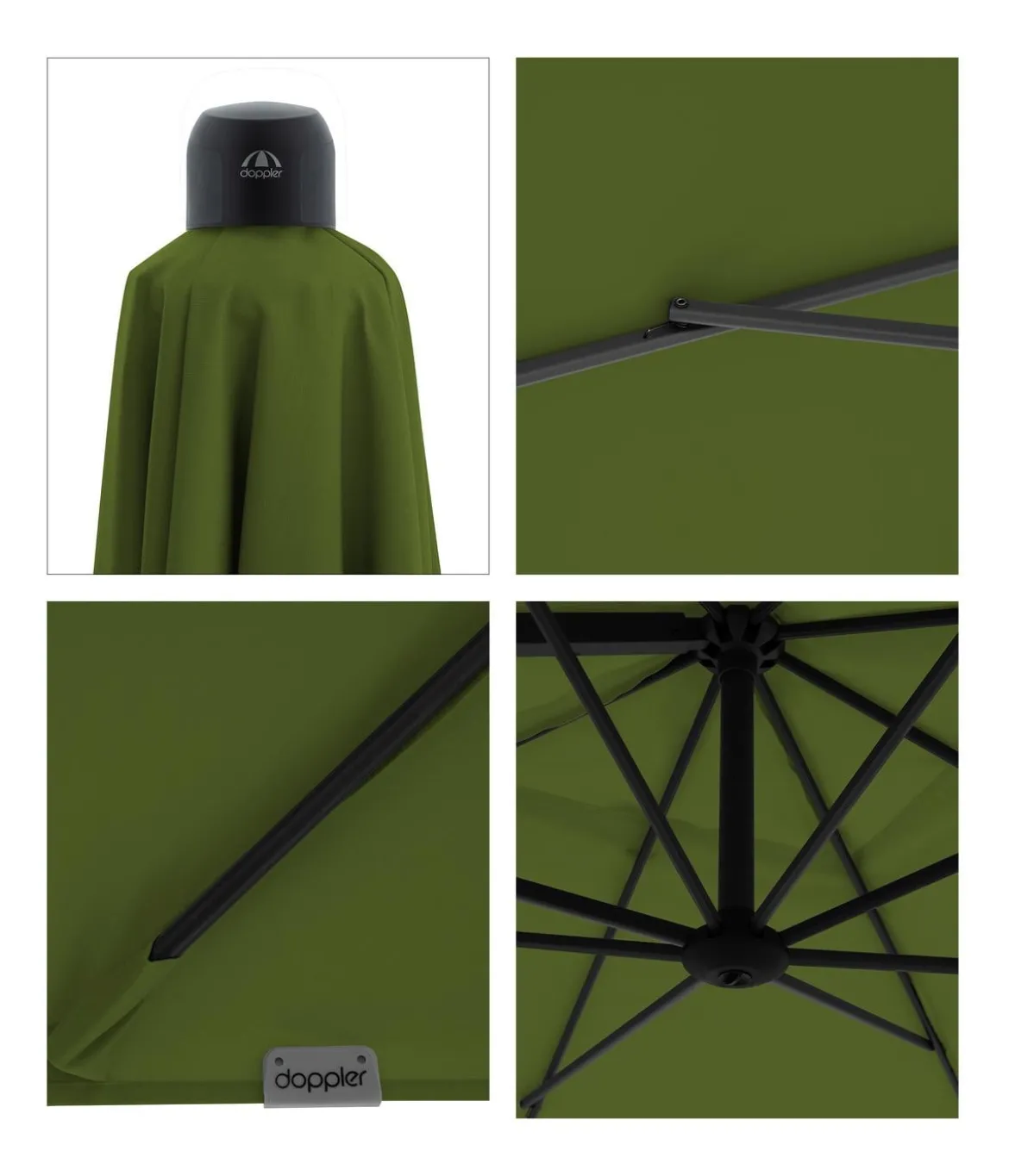 Doppler Ampelschirm myZone AX, quadratisch, ca. B210/T210 cm