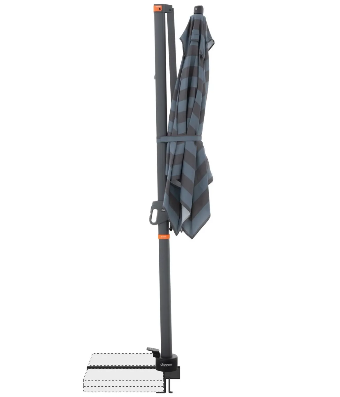 Doppler Ampelschirm myZone AX, quadratisch, ca. B210/T210 cm