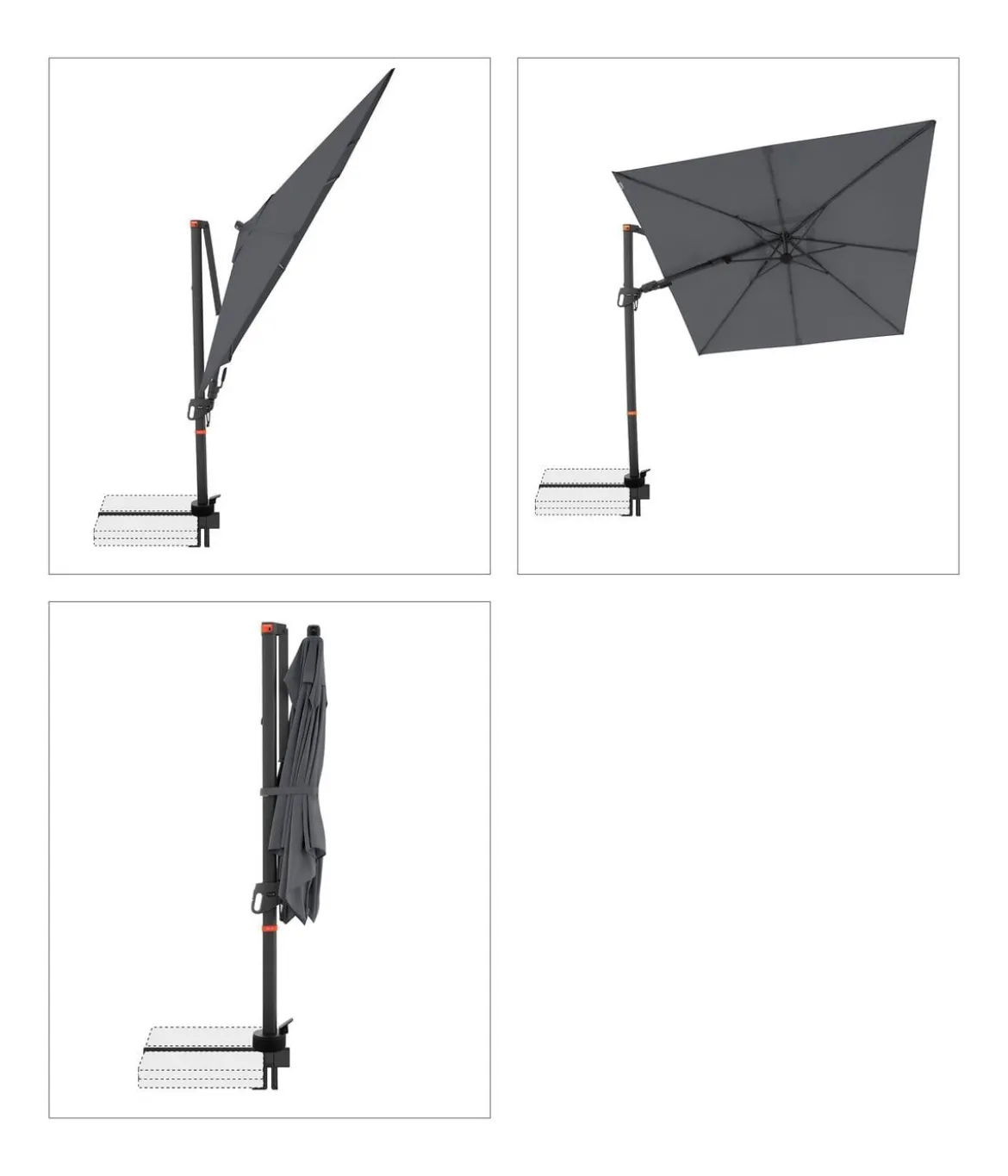 Doppler Ampelschirm myZone AX, quadratisch, ca. B210/T210 cm