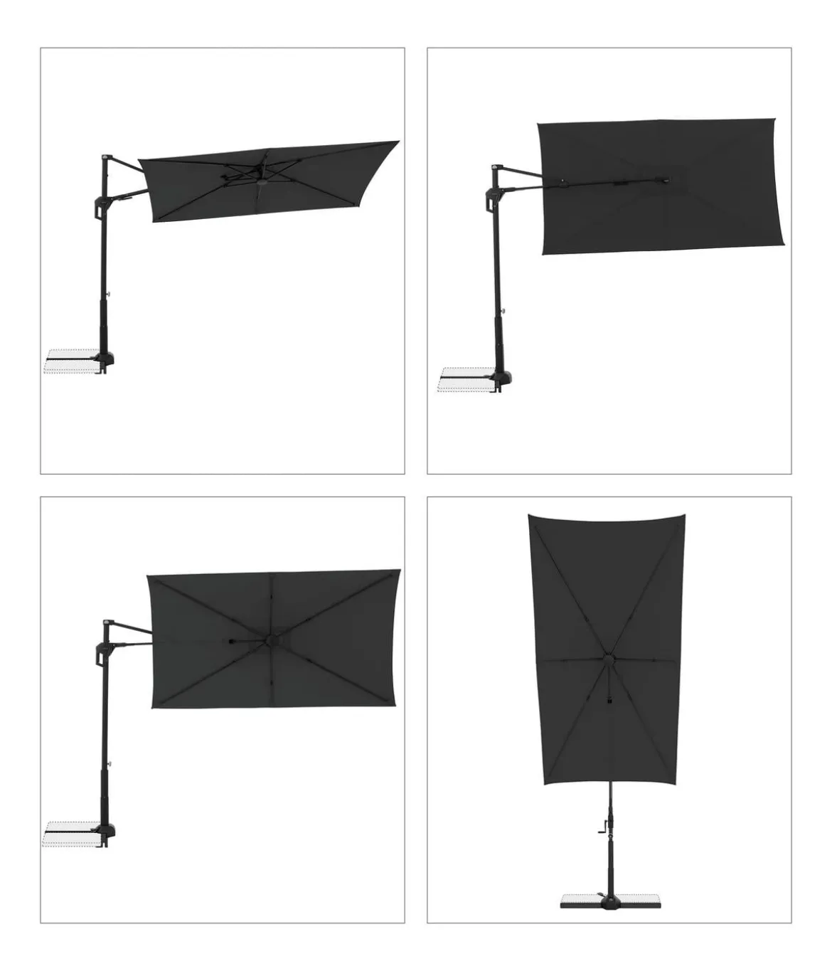 Doppler Pendelschirm Active Green Edition City, rechteckig, ca. B245/H235/T135 cm