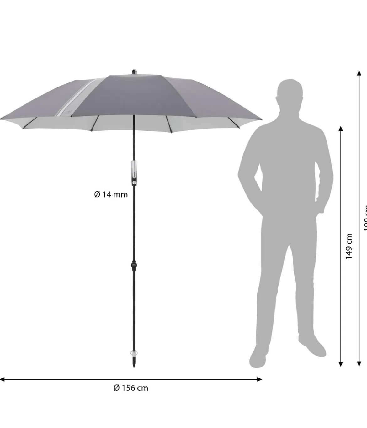 Doppler Sonnenschirm Expert Multi Push Up, ca. Ø156/H190 cm