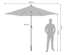 Doppler Sonnenschirm myZone Auto-Tilt, rund, ca. Ø305 cm