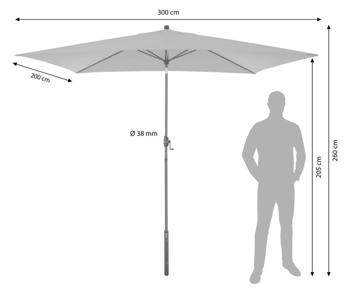 Doppler Sonnenschirm myZone Auto-Tilt, rechteckig, ca. B300/T200 cm