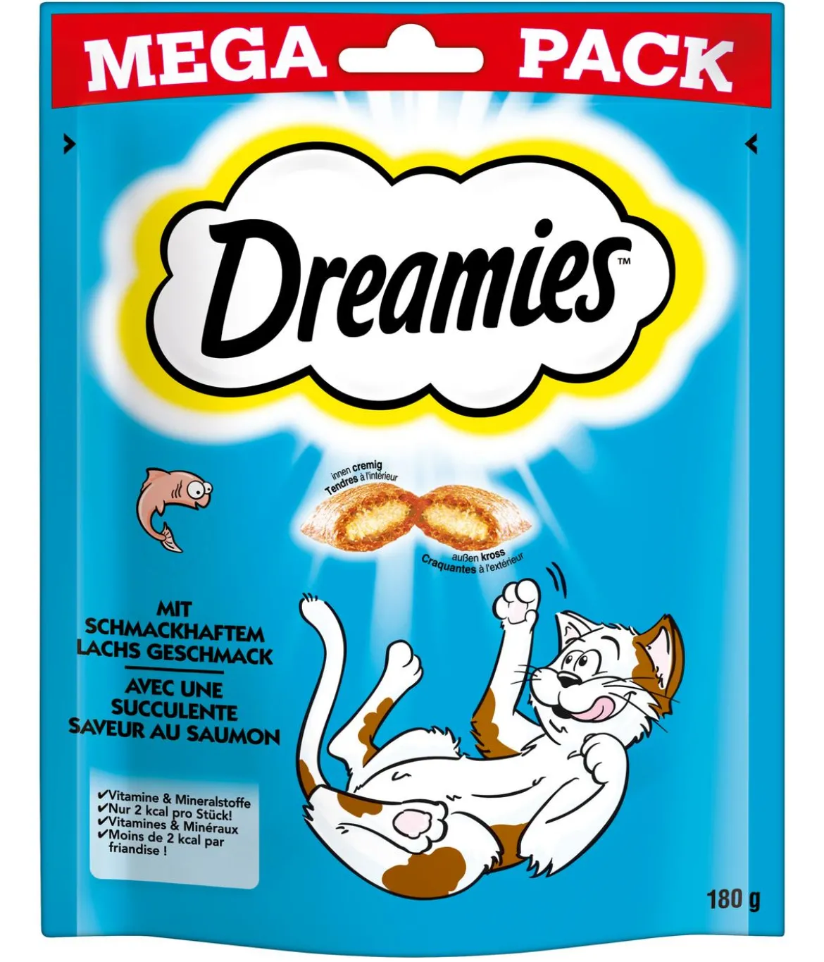 Dreamies™ Katzensnack mit Lachs Geschmack, Megapack, 180 g