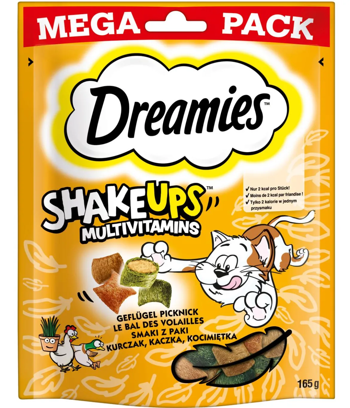Dreamies™ SHAKE UPS™ Multivitamins Katzensnack Geflügel, 4 x 165 g