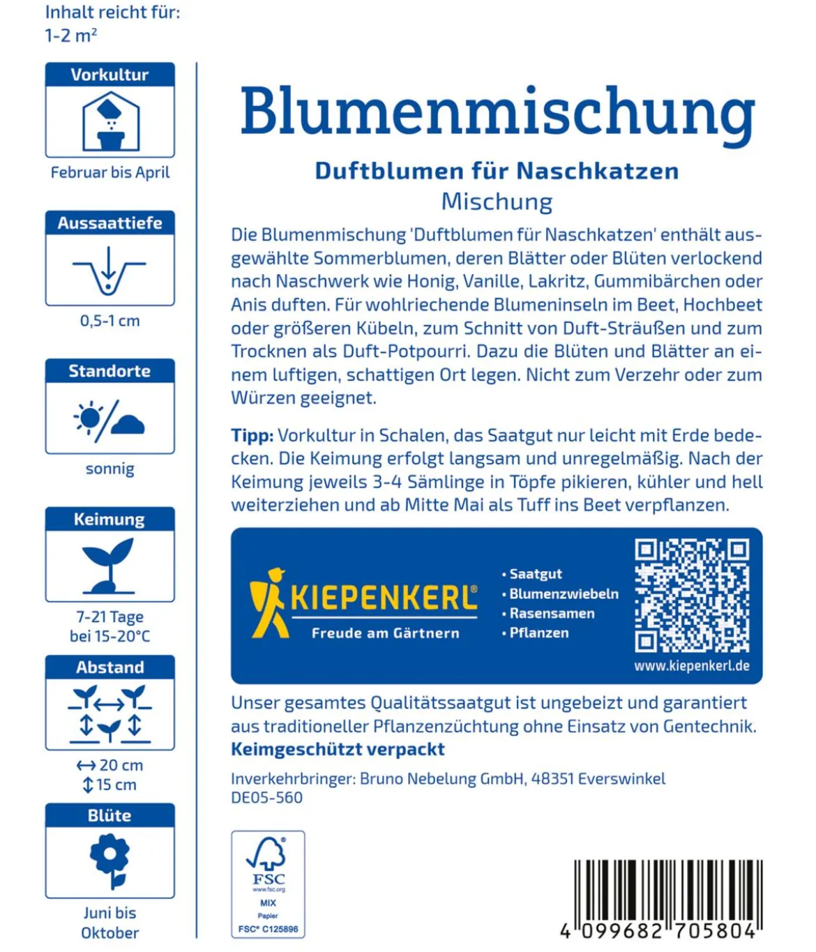 Duftblumen für Naschkatzen Mix, Saatgut von Kiepenkerl