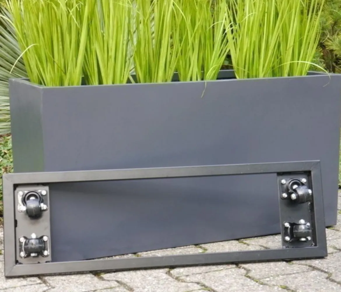 Eastwest Fiberglas-Pflanzkübel mit Pflanzenroller, rechteckig