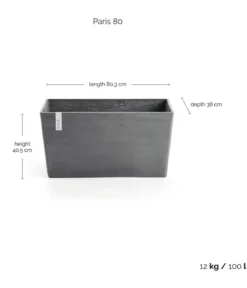 Ecopots Kunststoff-Kasten Paris, rechteckig
