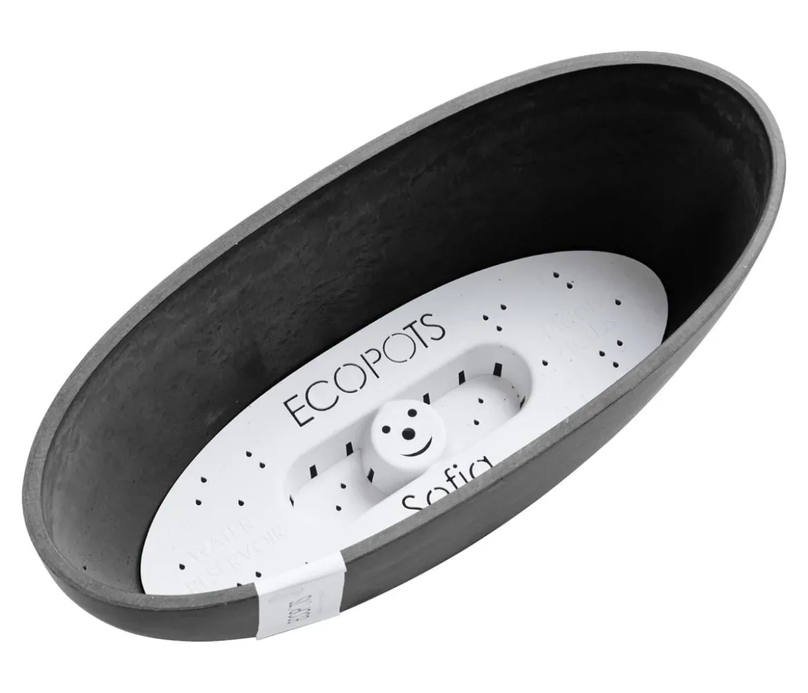 Ecopots Kunststoff-Schale Sofia mit Wassersystem, oval