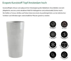 Ecopots Kunststoff-Topf Amsterdam hoch, rund