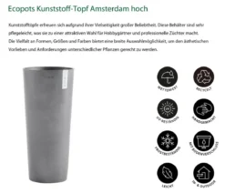 Ecopots Kunststoff-Topf Amsterdam hoch, rund