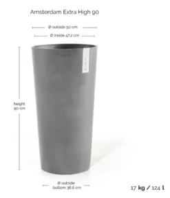 Ecopots Kunststoff-Topf Amsterdam hoch, rund