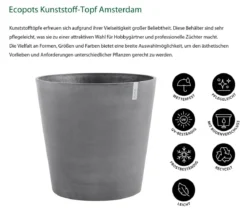 Ecopots Kunststoff-Topf Amsterdam mit Rollen, rund