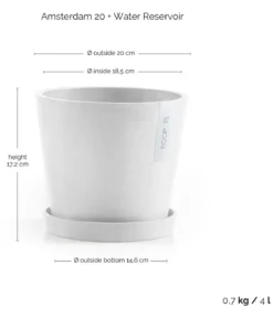 Ecopots Kunststoff-Topf Amsterdam mit Wassersystem, rund