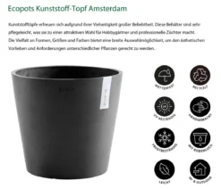 Ecopots Kunststoff-Topf Amsterdam, rund