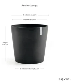 Ecopots Kunststoff-Topf Amsterdam, rund
