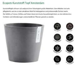 Ecopots Kunststoff-Topf Amsterdam, rund