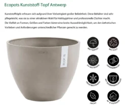 Ecopots Kunststoff-Topf Antwerp, rund