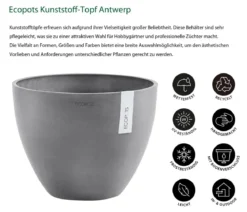 Ecopots Kunststoff-Topf Antwerp, rund