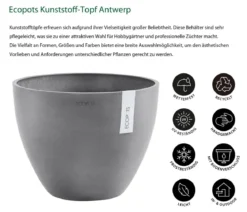Ecopots Kunststoff-Topf Antwerp, rund