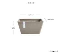 Ecopots Kunststoff-Topf Berlin, quadratisch
