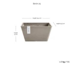 Ecopots Kunststoff-Topf Berlin, quadratisch