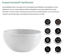 Ecopots Kunststoff-Topf Brussels, rund