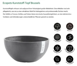 Ecopots Kunststoff-Topf Brussels, rund