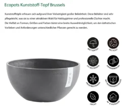 Ecopots Kunststoff-Topf Brussels, rund