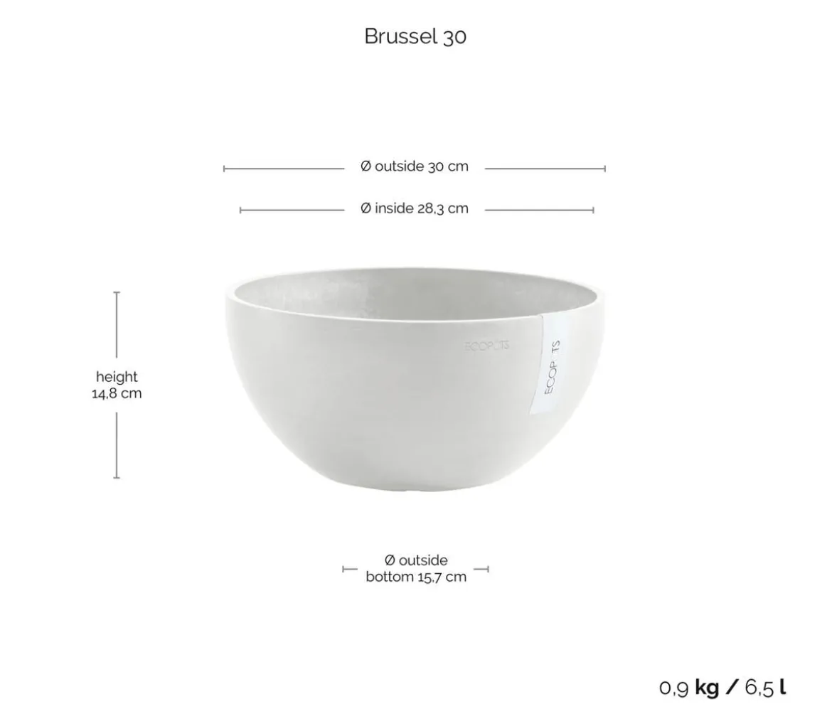 Ecopots Kunststoff-Topf Brussels, rund