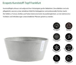 Ecopots Kunststoff-Topf Frankfurt, rund