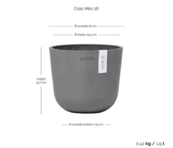 Ecopots Kunststoff-Topf Oslo Mini, rund