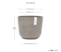 Ecopots Kunststoff-Topf Oslo Mini, rund