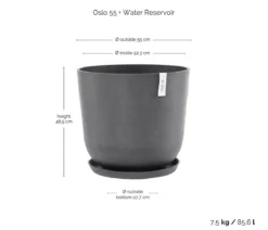 Ecopots Kunststoff-Topf Oslo mit Wassersystem, rund