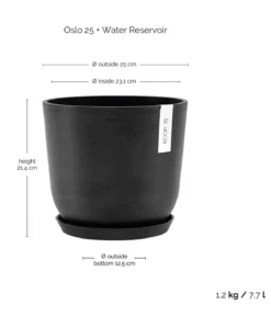 Ecopots Kunststoff-Topf Oslo mit Wassersystem, rund