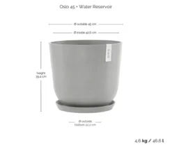 Ecopots Kunststoff-Topf Oslo mit Wassersystem, rund