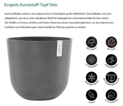 Ecopots Kunststoff-Topf Oslo, rund
