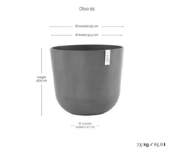 Ecopots Kunststoff-Topf Oslo, rund