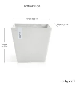 Ecopots Kunststoff-Topf Rotterdam, quadratisch