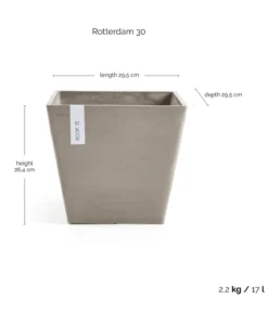 Ecopots Kunststoff-Topf Rotterdam, quadratisch