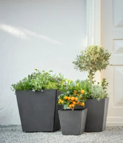 Ecopots Kunststoff-Topf Rotterdam mit Wassersystem, quadratisch