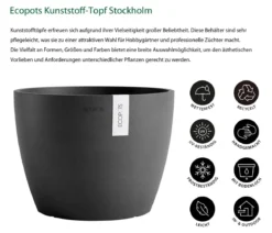 Ecopots Kunststoff-Topf Stockholm, rund