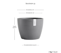 Ecopots Kunststoff-Topf Stockholm, rund