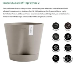 Ecopots Kunststoff-Topf Venice 2, rund