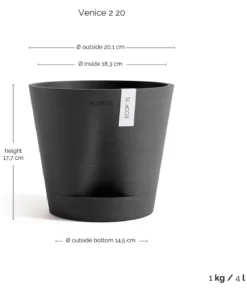 Ecopots Kunststoff-Topf Venice 2, rund