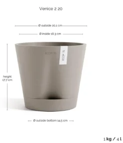 Ecopots Kunststoff-Topf Venice 2, rund