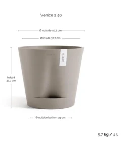 Ecopots Kunststoff-Topf Venice 2, rund