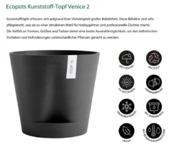 Ecopots Kunststoff-Topf Venice 2, rund