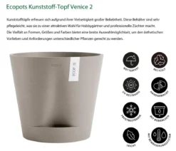 Ecopots Kunststoff-Topf Venice 2, rund